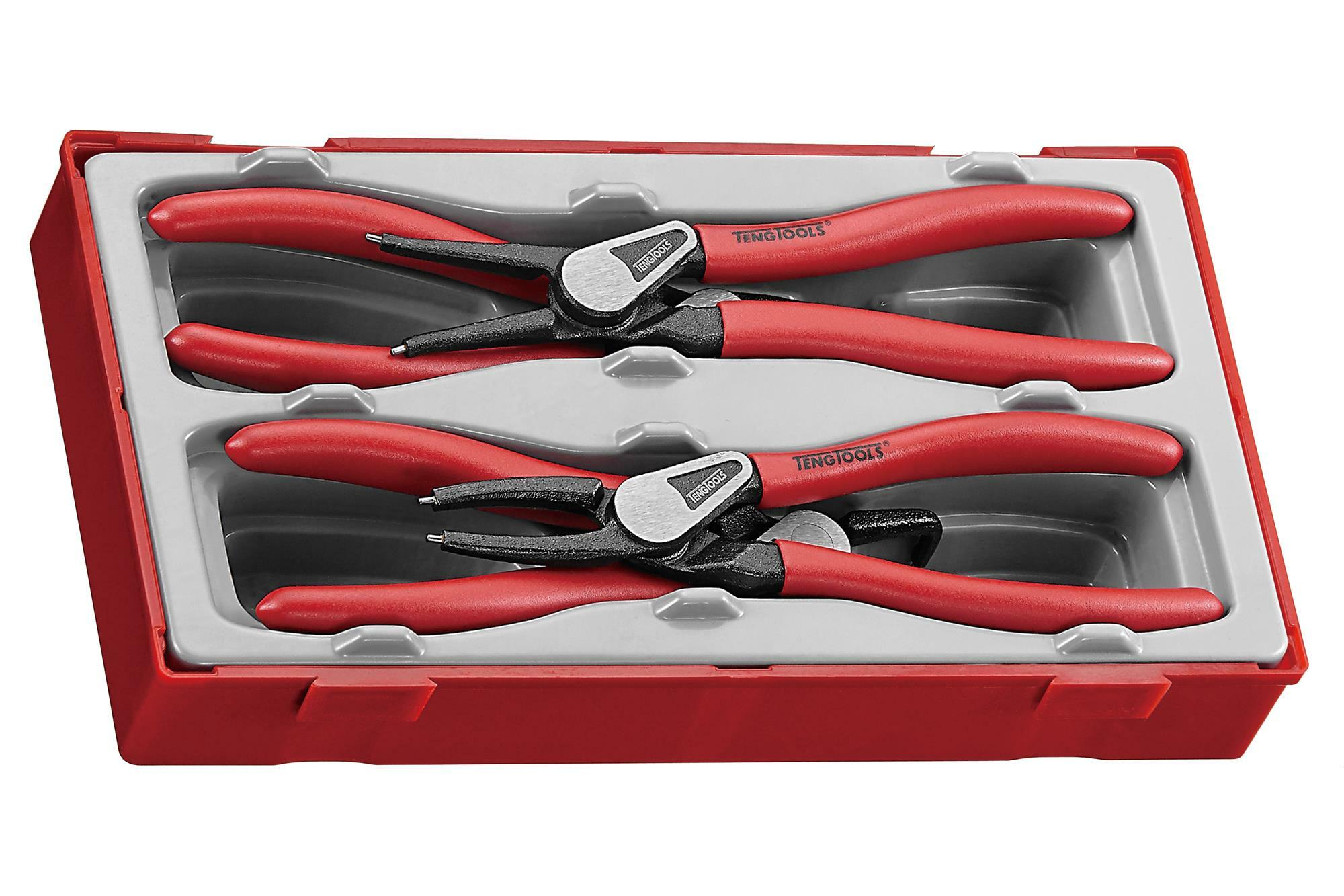 4-elementowy zestaw szczypiec do wewn. i zewn. pierścieni osadczych 19-60 mm Teng Tools TT474-7E