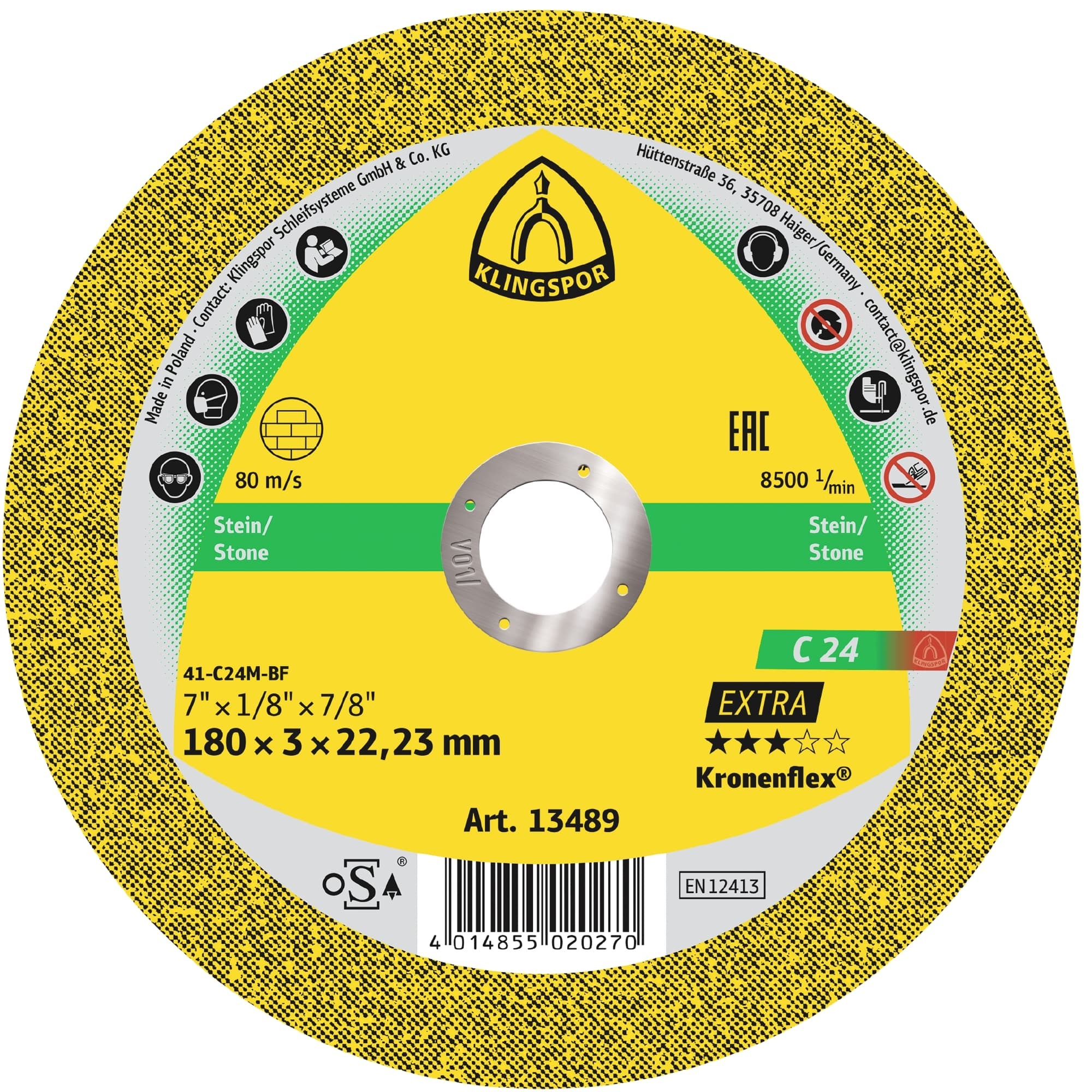 Tarcza 125x2.5x22 beton Klingspor C 24 EX 242144 25 szt