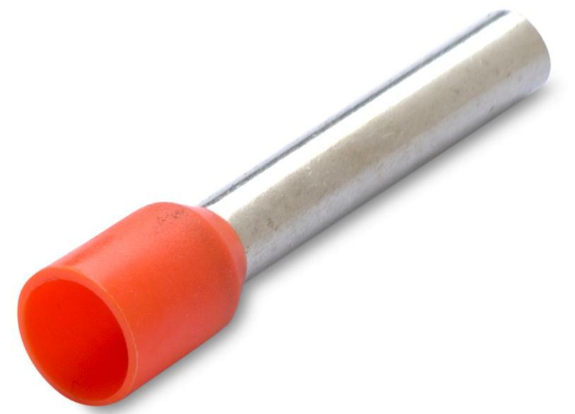 Końcówka tulejkowa izolowana, 1/8, 1 mm2, czerwona, kolor din 46228/4, opakowanie 10 sztuk model bm00603