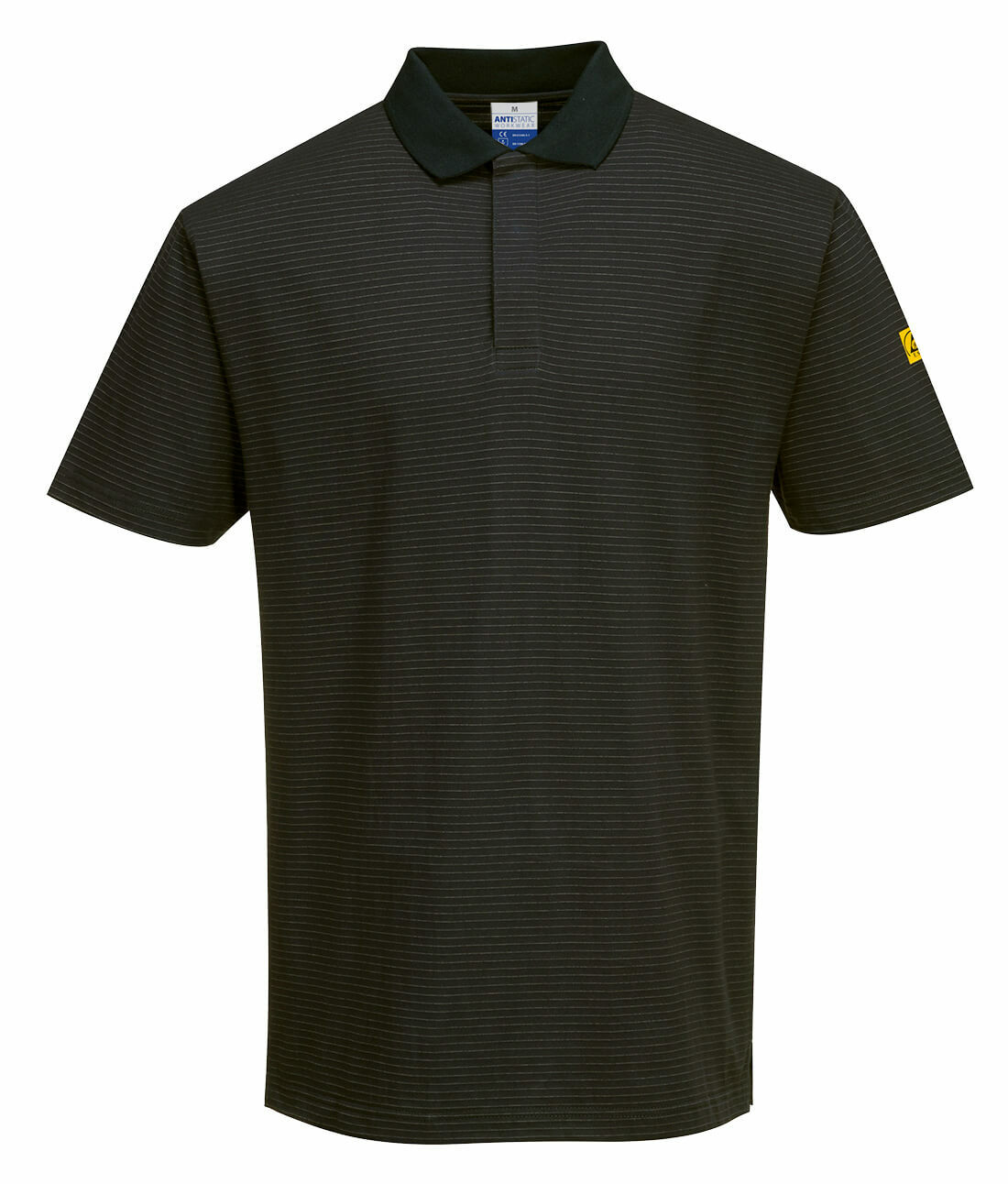 Antystatyczna koszulka Polo ESD, kolor czarny, rozmiar XXXL