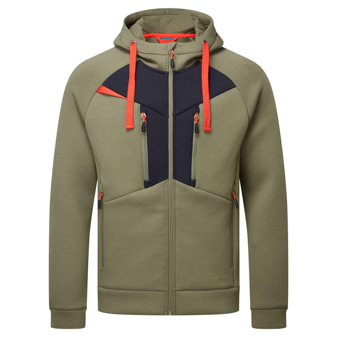 Bluza z kapturem DX4, kolor zielony mech, rozmiar XL