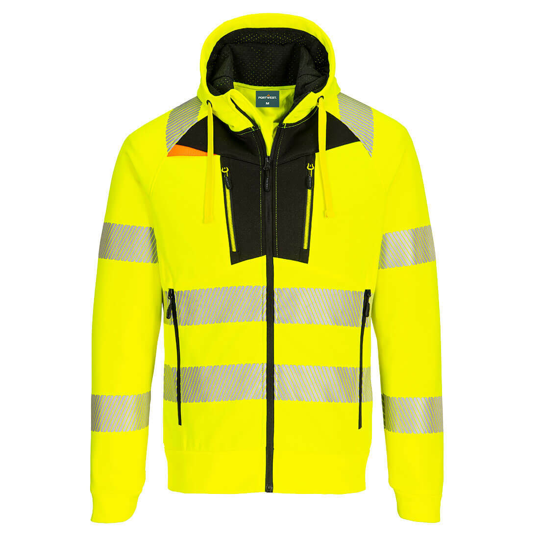 Bluza ostrzegawcza PW3 z kapturem, kolor żółty/czarny, rozmiar 5XL