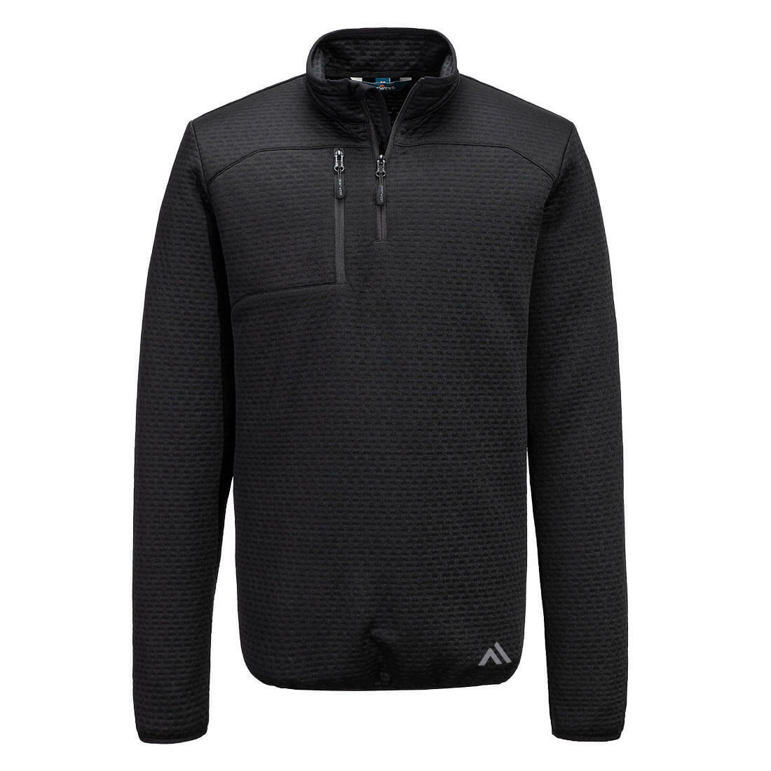 Bluza teksturowana KX3 z zamkiem 1/4, kolor czarny, rozmiar M