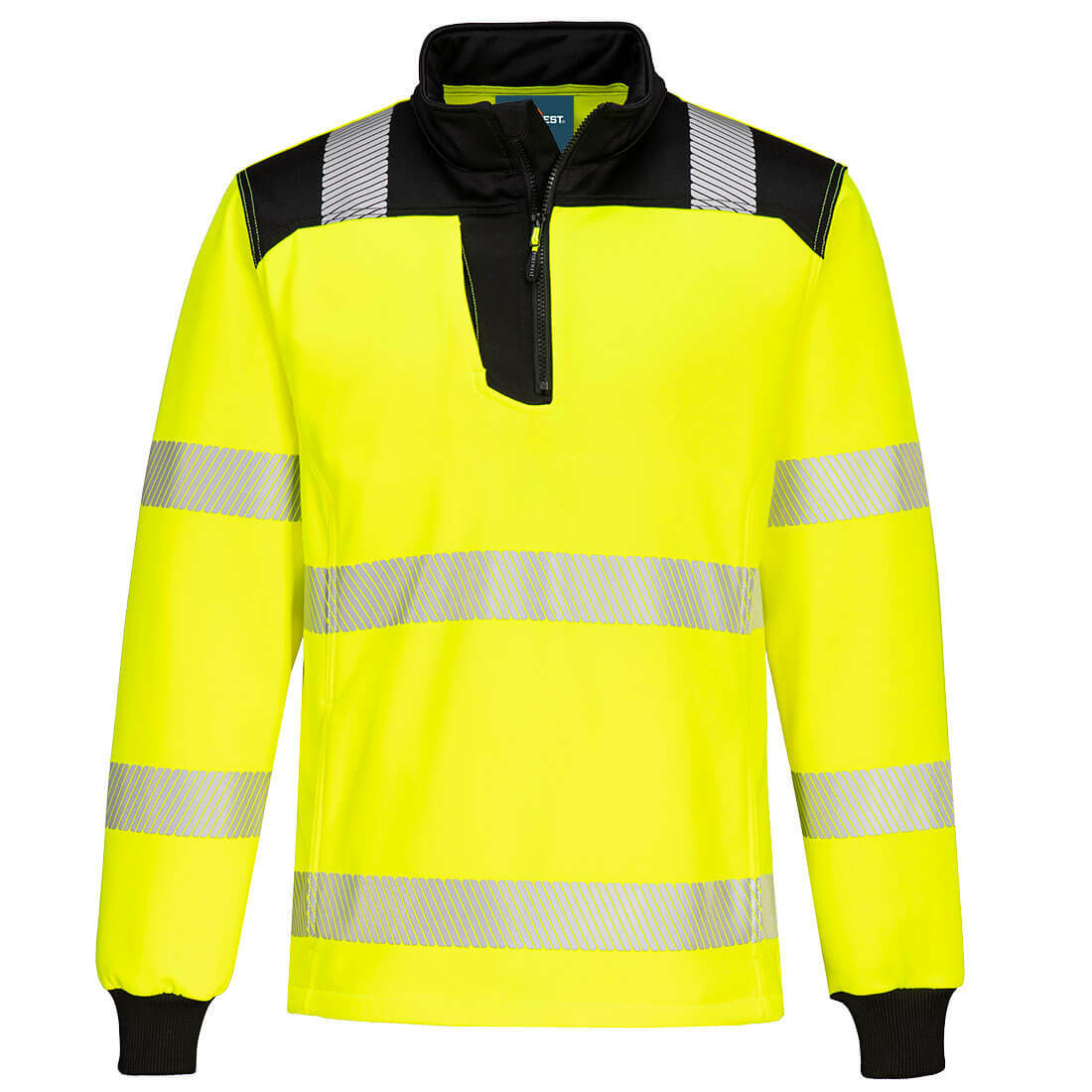 Bluza ostrzegawcza PW3 z zamkiem 1/4, kolor żółty/czarny, rozmiar 5XL