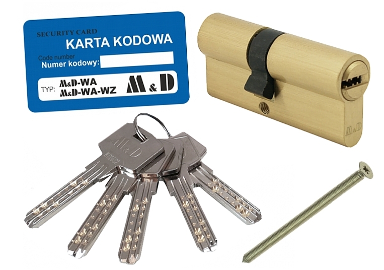 Wkładka do zamka 40/45 dwustronna z atestem M&D WA mosiądz