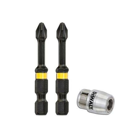 Końcówki wkrętarskie udarowe TORSION 2xPH2 + uchwyt DeWalt DT70536T 1
