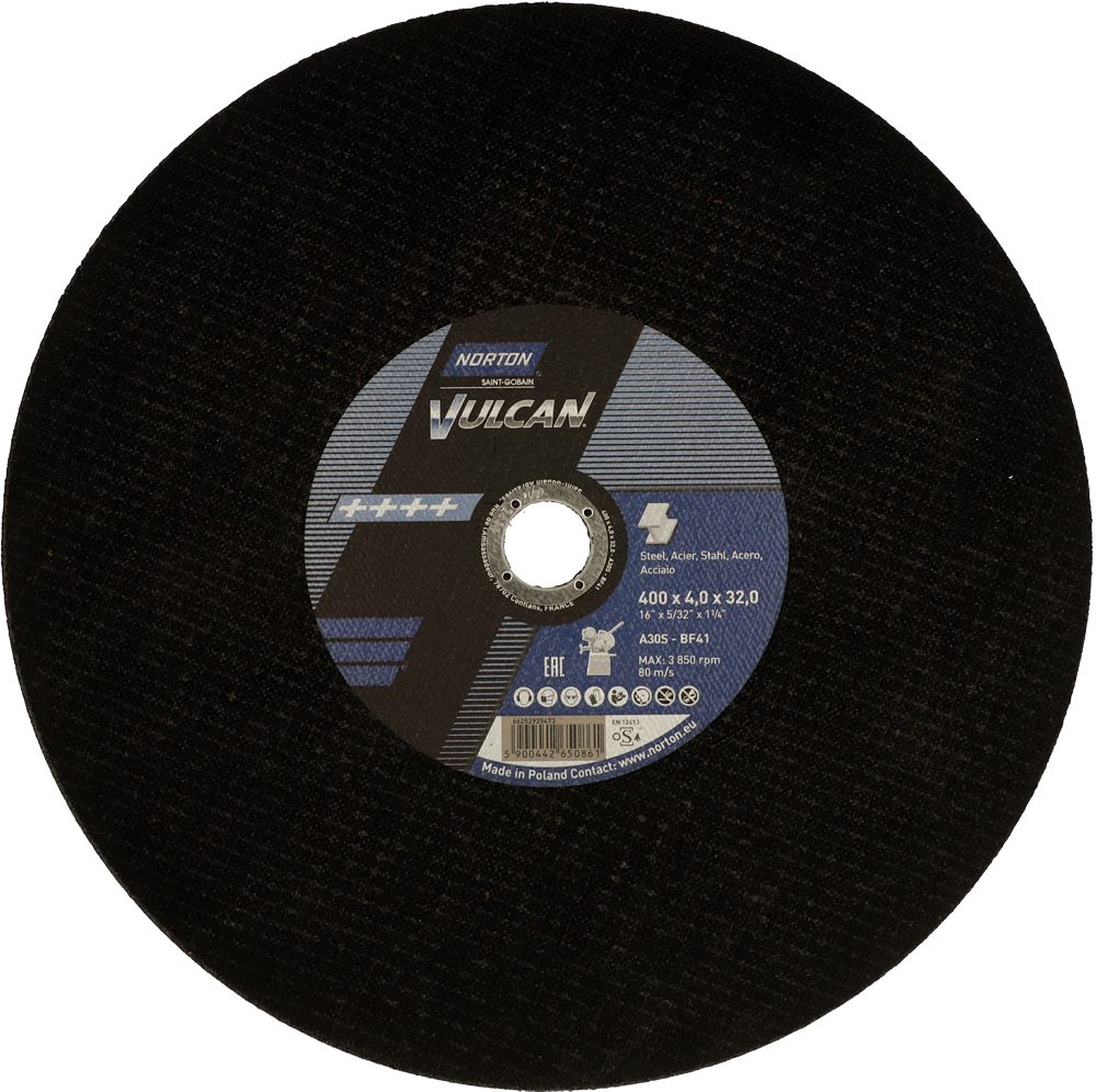 Tarcza do cięcia żeliwa, kamienia 400x4x32 Vulcan płaska Norton 66252925473 1