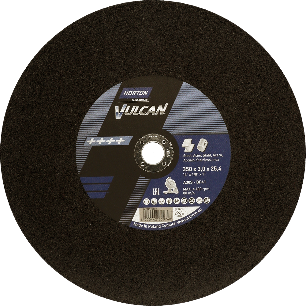 Tarcza do cięcia metalu 350x3x25,4 Vulcan płaska Norton 66252925462 1