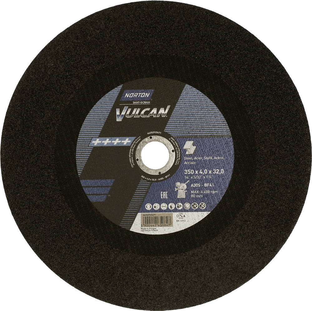 Tarcza do cięcia żeliwa, kamienia 350x4x32 Vulcan płaska Norton 66252925471 1