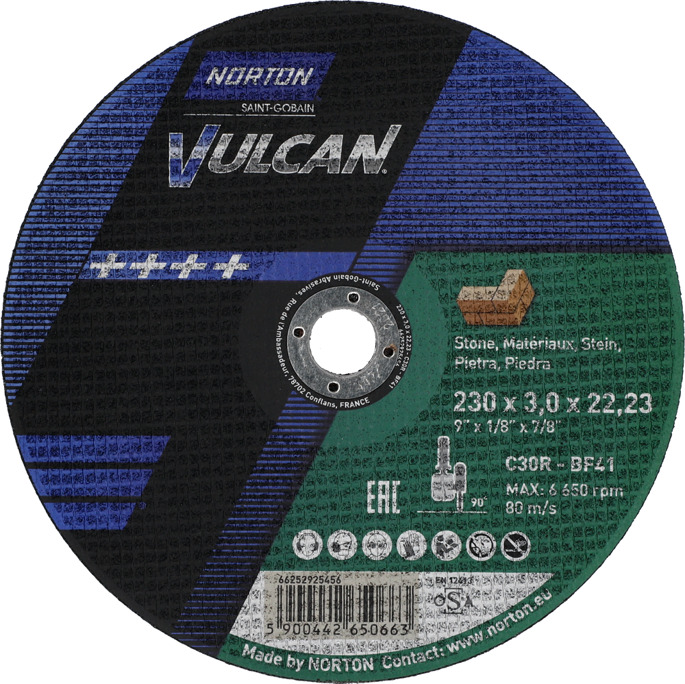 Tarcza do cięcia betonu 230x3x22,23 Vulcan płaska Norton 66252925456 1