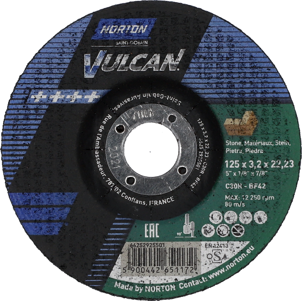 Tarcza do cięcia betonu 125x3,2x22,23 Vulcan wypukła Norton 66252925501 1