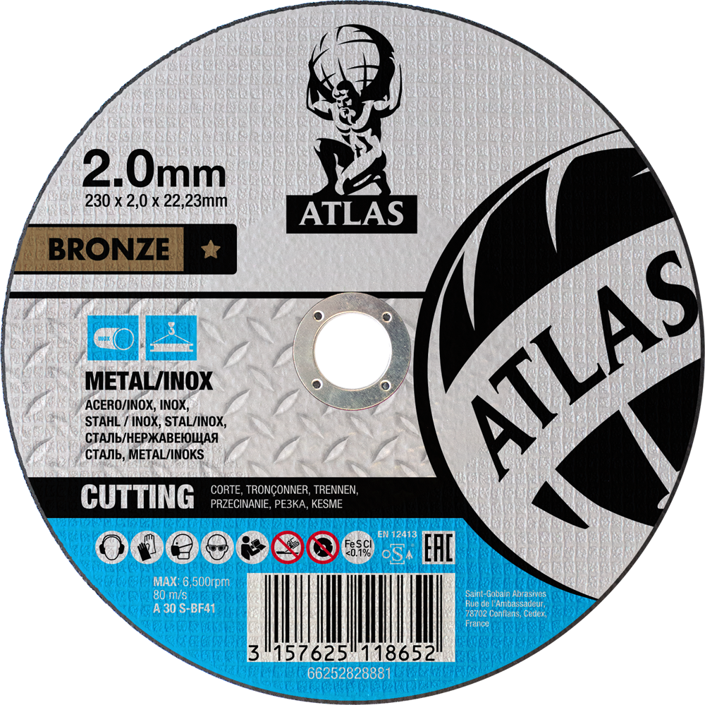 Tarcza do cięcia metalu 230x2x22,23 Bronze płaska Atlas 66252828881 1