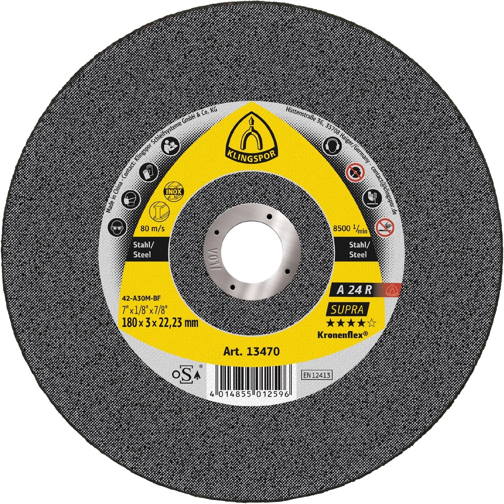 Tarcza do cięcia metalu 125x2,5x22,23 A 24 R Supra płaska Klingspor 13295 1