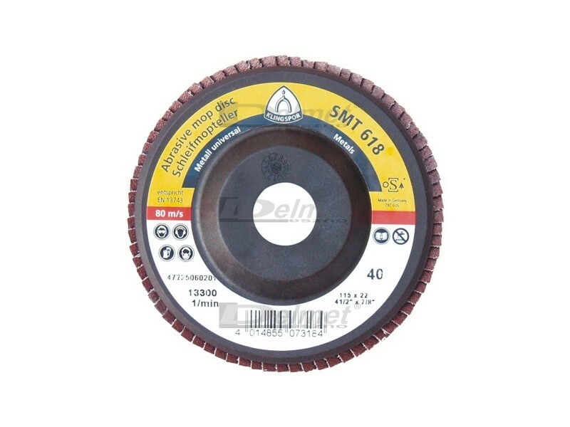 KLINGSPOR Ściernica listkowa talerzowa do stali nierdzewnej SMT 624 średnica 125 mm granulacja 80 1