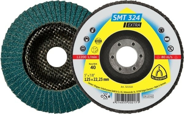 Lamelka tarcza listkowa 125 gr.80 metal/inox Klingspor SMT 324  321650 1