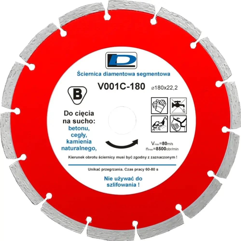 Ściernica diamentowa segmentowa 180x2,5x22,2 DL V001C  1