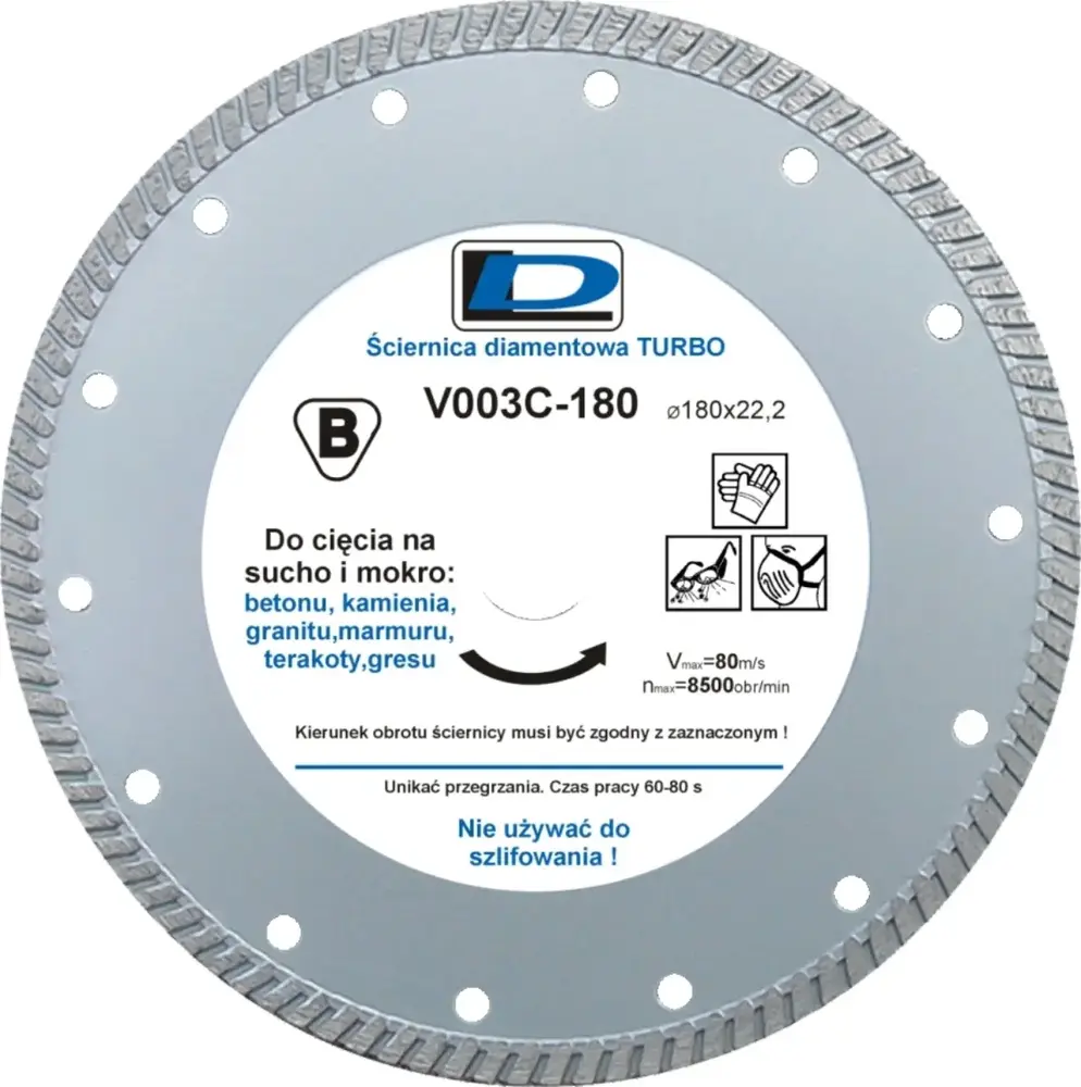 Ściernica diamentowa 180x3x22,2 DL TURBO V003C  1