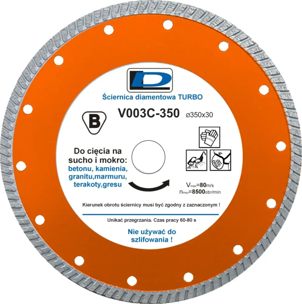 Ściernica diamentowa 350x4,5x30 DL TURBO V003C  1