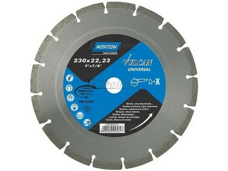 Tarcza diamentowa 230x2,4x22,23 beton VULCAN UNI Norton 70184625178 1