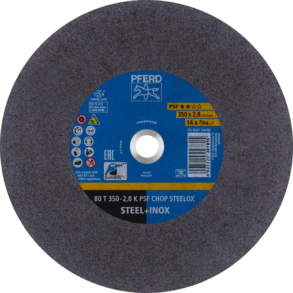 Tarcza do cięcia metalu 350x2,8x25,4 PSF CHOP STEELOX płaska Pferd 66323575 1