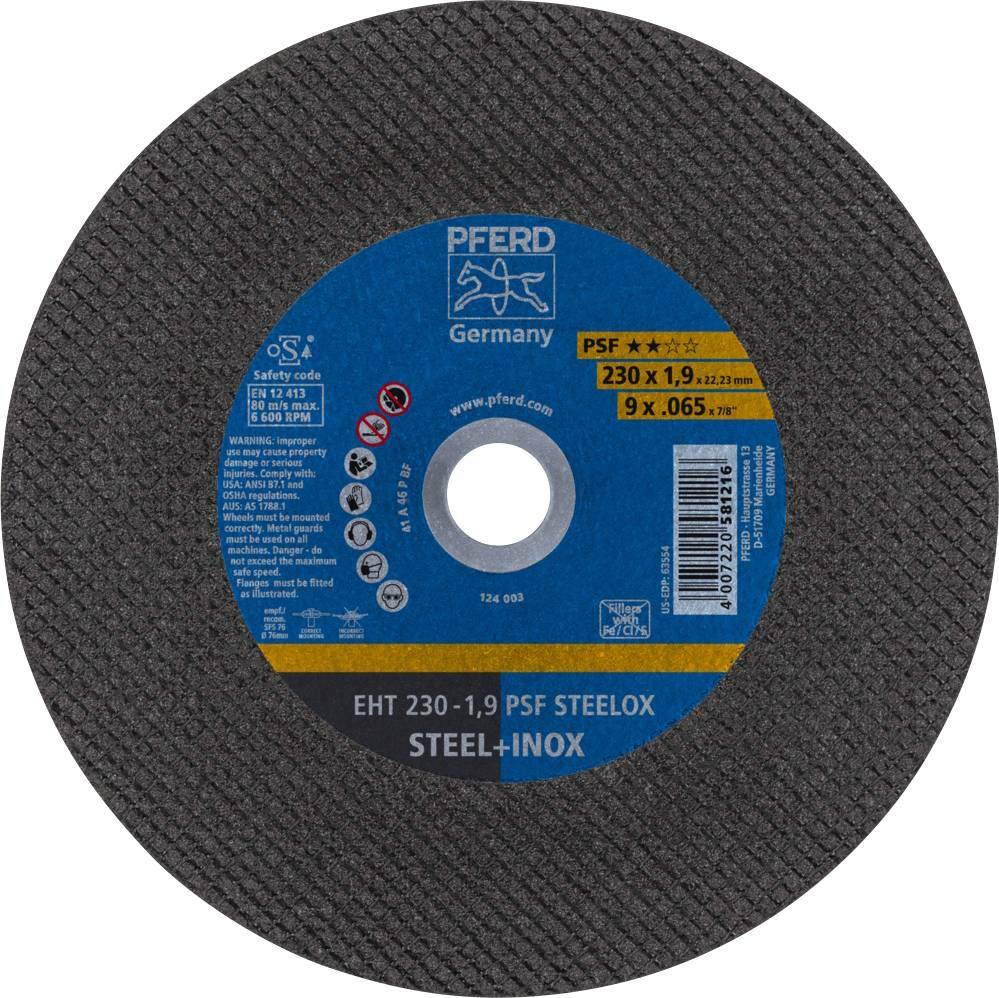 Tarcza do cięcia metalu 230x1,9x22,23 PSF STEELOX płaska Pferd 61728131 1