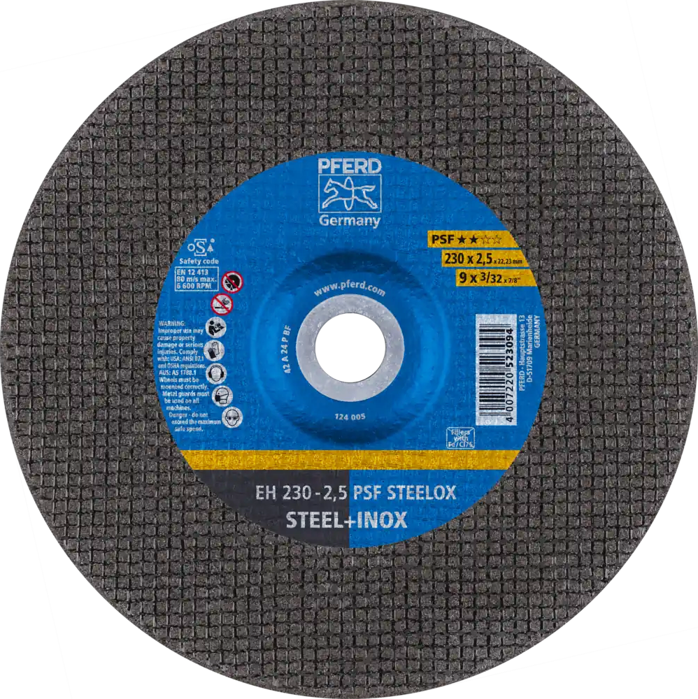 Tarcza do cięcia metalu 230x2,5x22,23 PSF STEELOX wypukła Pferd 61728326 1