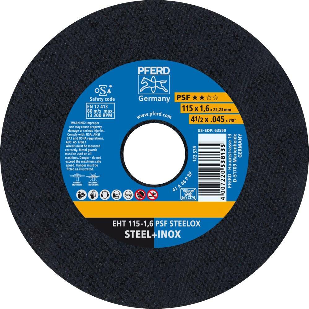 Tarcza do cięcia metalu 115x1,6x22,23 PSF STEELOX płaska Pferd 61730121 1