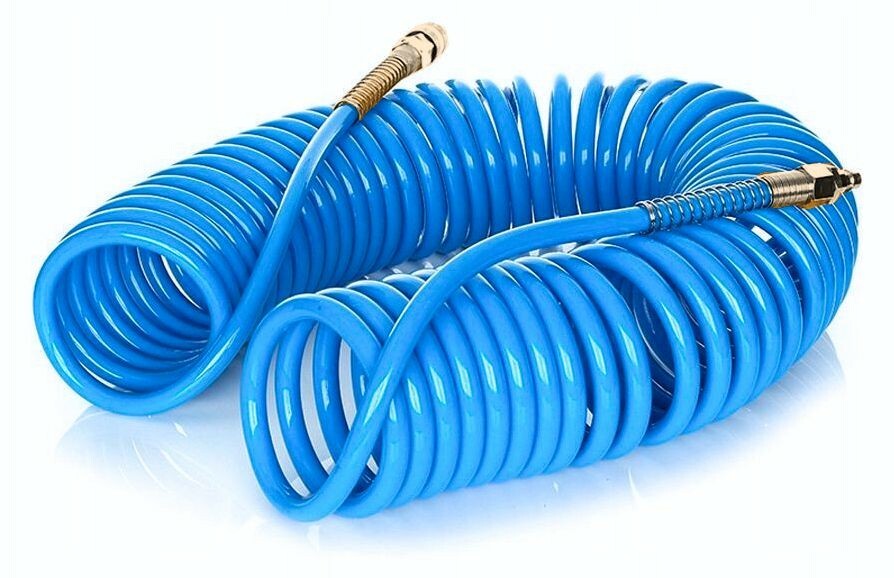 Wąż pneumatyczny spiralny z szybkozłączami typu 26KA PU 10x6,5mm 9m 1