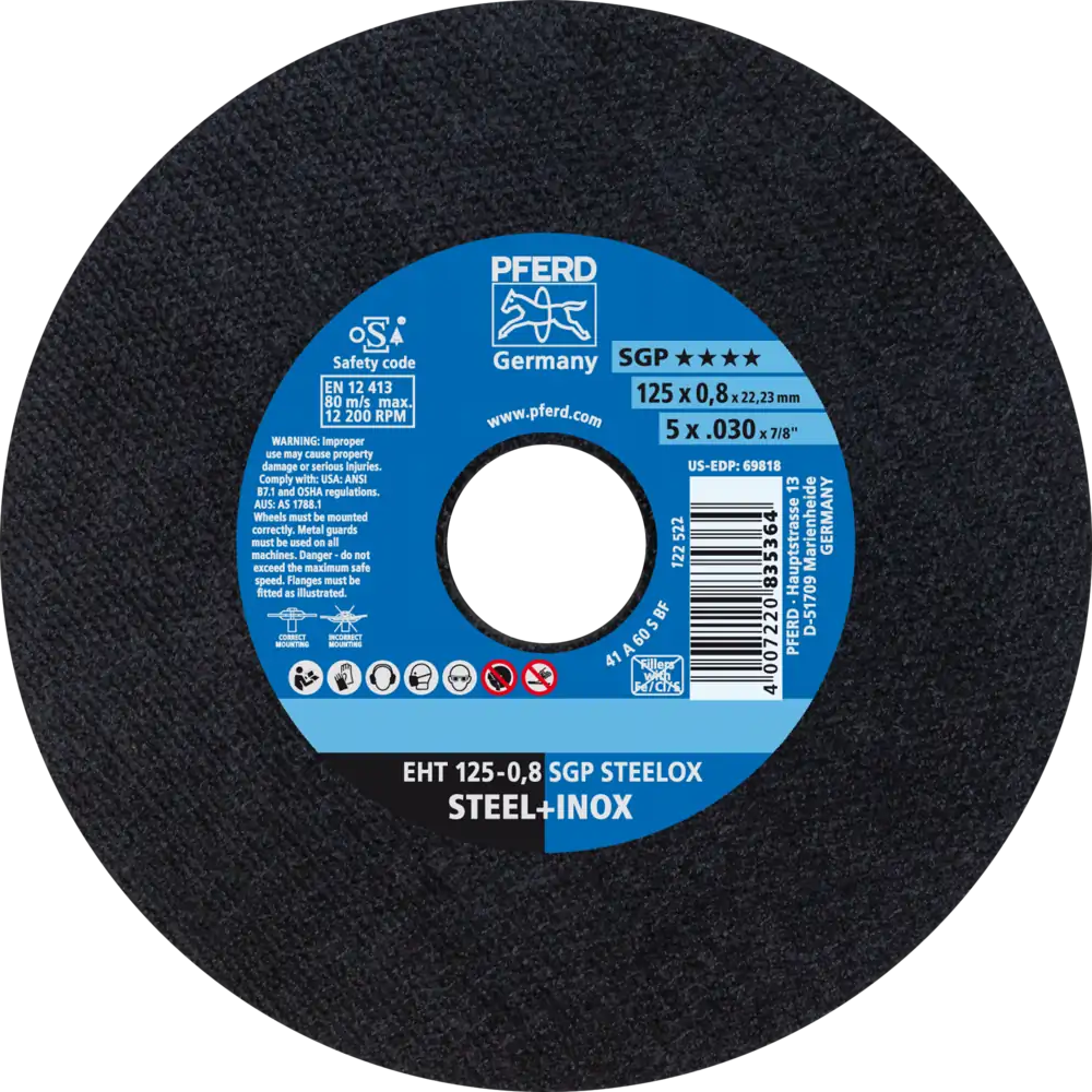 Tarcza do cięcia metalu 125x0,8x22,23 SGP STEELOX płaska Pferd 61341094 1