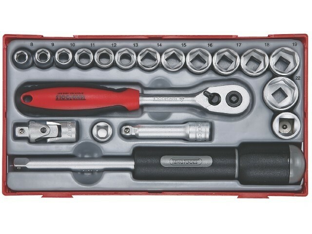 19-elementowy zestaw kluczy nasadowych z chwytem □ 3/8'' Teng Tools TT3819 1