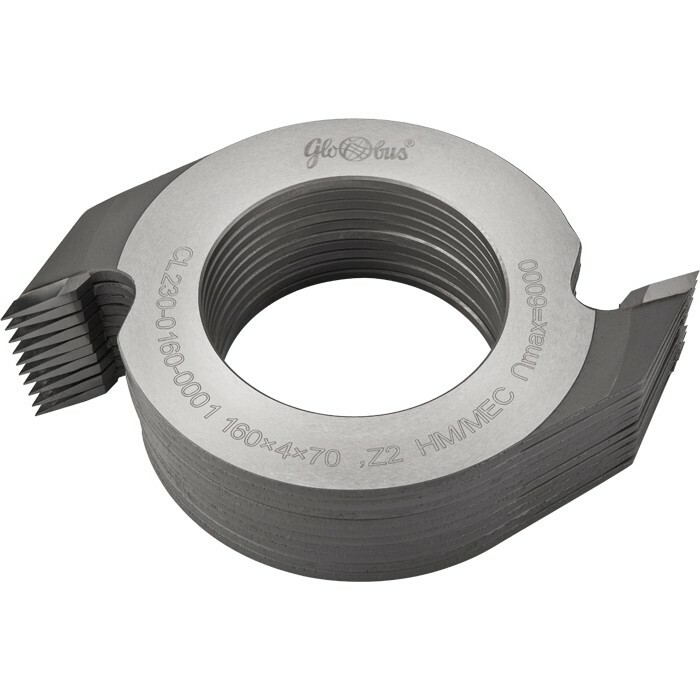 Zestaw frezów HM nasadzanych do złącz wieloklinowych 0160x70x4/2z GLOBUS 1