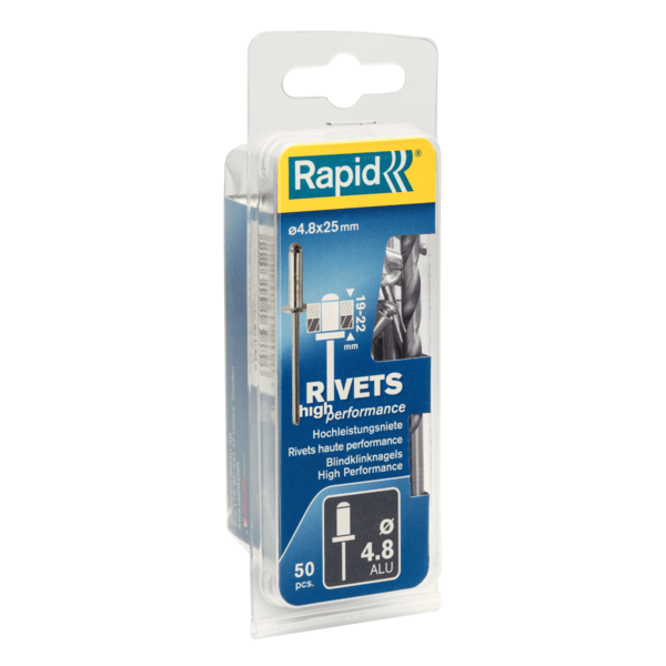 Nity 4.8x25mm WZMOCNIONE 0.05M+WIERTŁO Rapid 5000392 1