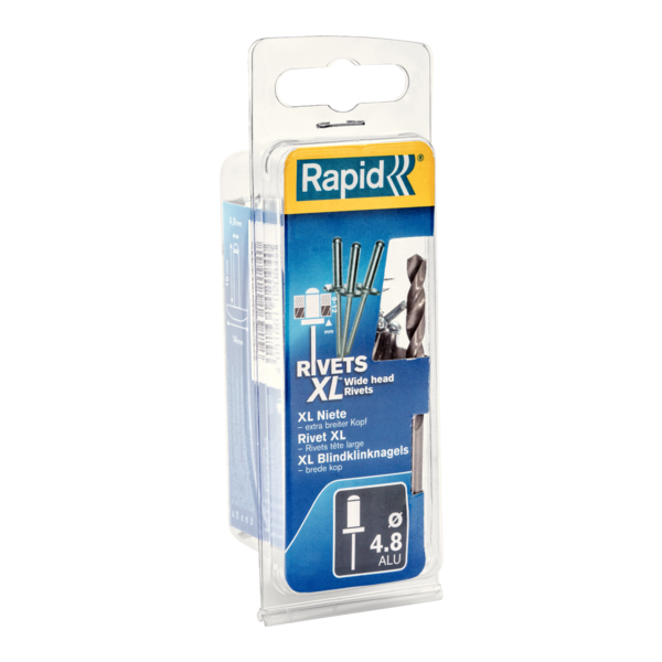 Nity XL Ø4.8 x 12mm 40szt + Wiertło Rapid 5000664 1