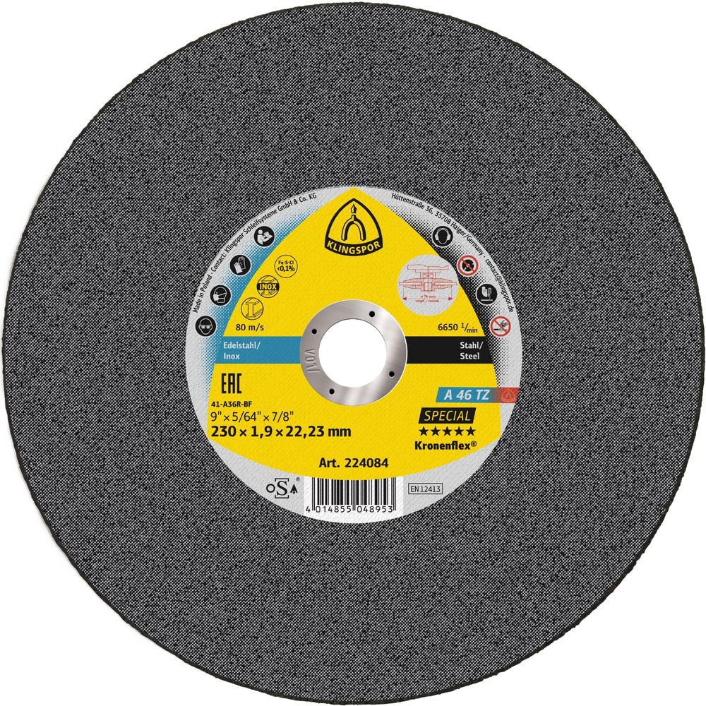Tarcza do cięcia metalu 100x1,6x16 A 46 TZ Special płaska Klingspor 194071 1