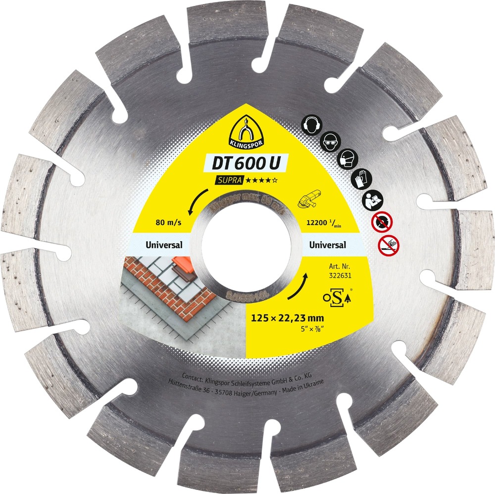 Tarcza diamentowa 140x2,4x22,23 uniwersalna DT 600 U Supra Klingspor 325046 1