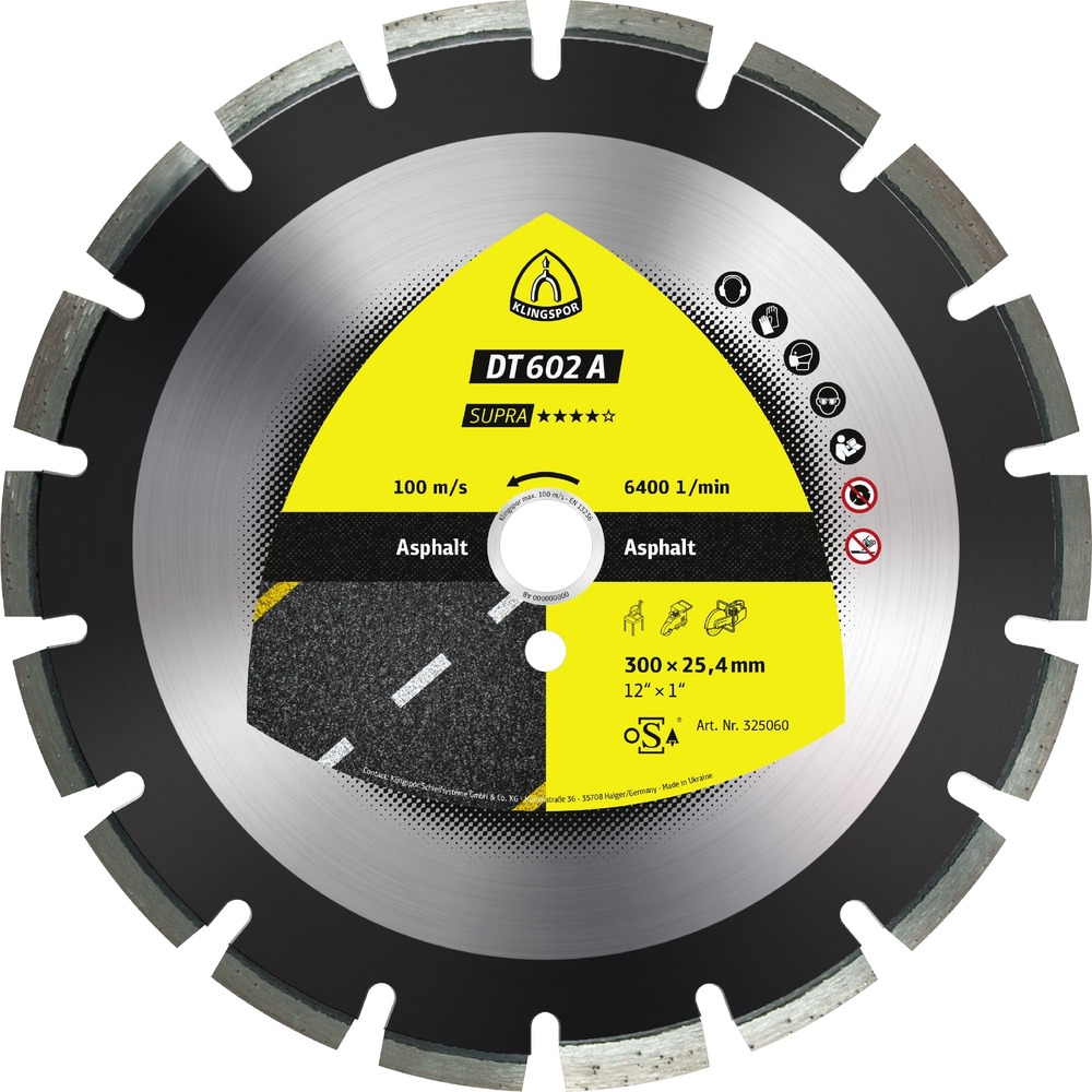 Tarcza diamentowa 300x2,8x20 asfalt Klingspor DT 602 A 327025 1