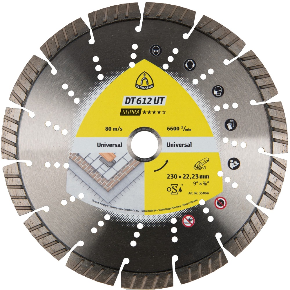Tarcza diamentowa 115x2,4x22,23 uniwersalna DT 612 UT Supra Klingspor 334044 1