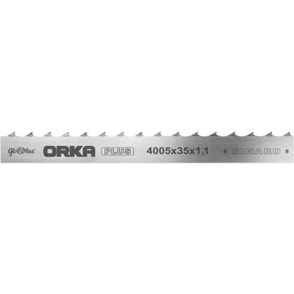 Piła taśmowa ORKA Plus /HOR/ 4005x40x1,1/22 do cięcia drewna świeżego na trakach taśmowych GLOBUS 1