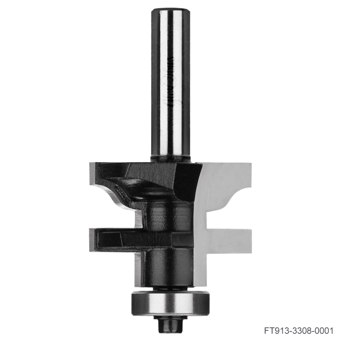 Frez kształtowy CNC PREMIUM D33,9xH25,4xd8 wzdłużny do ramek drzwi meblowych z łożyskiem dolnym GLOBUS 1