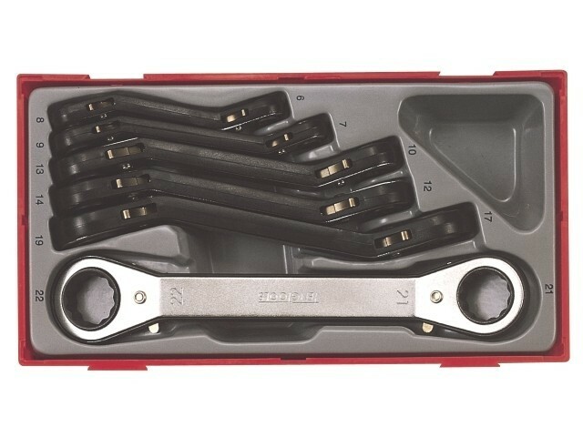 6-elementowy zestaw kluczy oczkowych zapadkowych TengTools 11670-0105 1