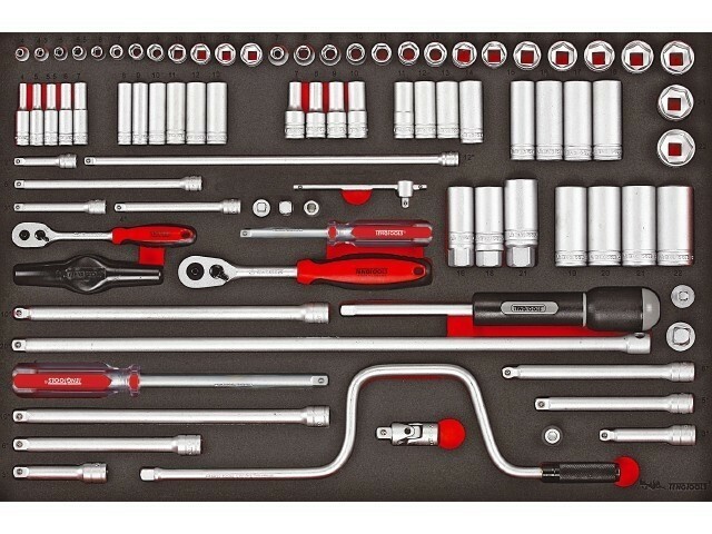 86-elementowy zestaw kluczy nasadowych z chwytem kwadratowym 1/4'' i 3/8'', Teng Tools TTESK86 1