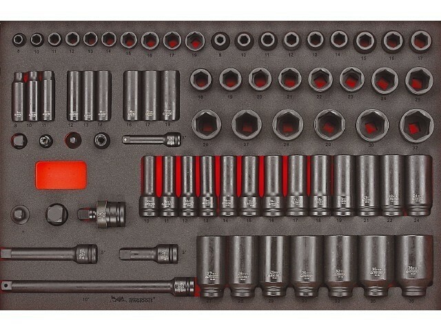 73-elementowy zestaw nasadek udarowych z chwytem kwadratowym 3/8'' i 1/2'', Teng Tools TTEISK73 1