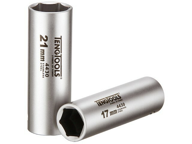 Nasadka długa nierdzewna z chwytem 1/2'' 21 mm 1