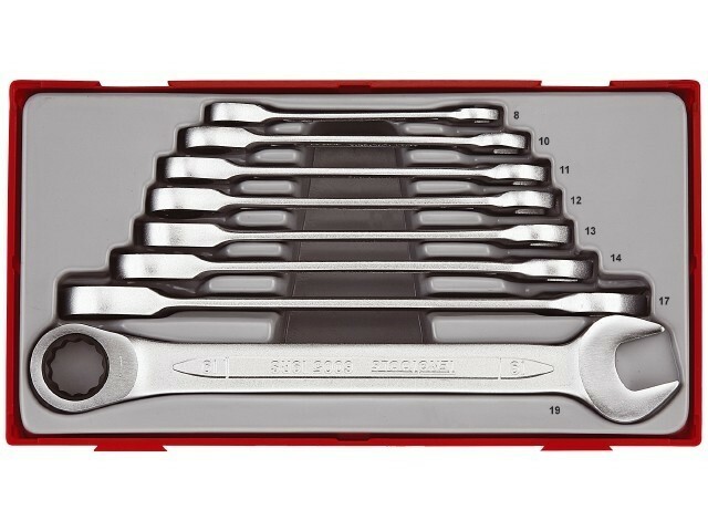 8-elementowy zestaw kluczy płasko-oczkowych zapadkowych Teng Tools TT6508RS 1