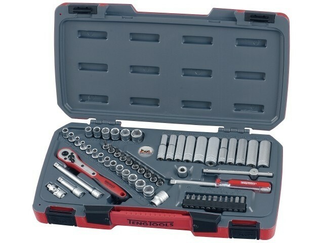 Zestaw kluczy nasadowych z chwytem kwadratowym 1/4'' Teng Tools T1460 1