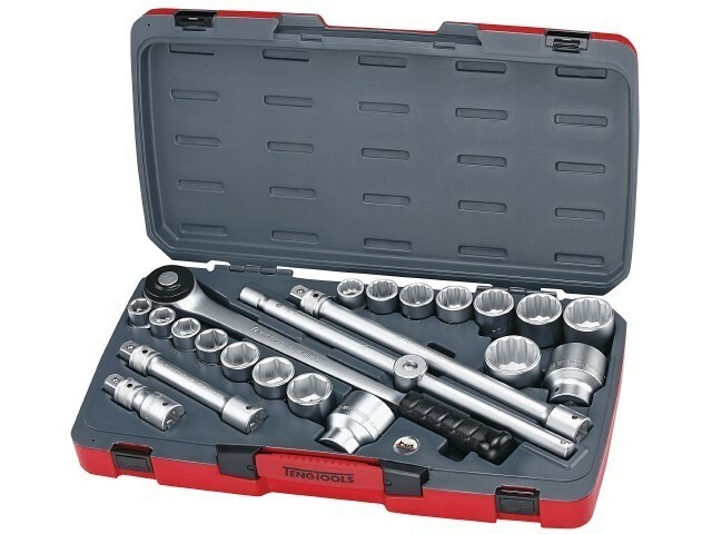 22-elementowy zestaw narzędzi nasadowych z chwytem kwadratowym 3/4'' Teng Tools T3422S 1
