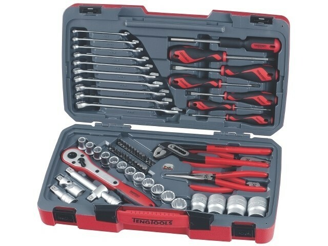 68-elementowy zestaw kluczy nasadowych z chwytem kwadratowym 1/2''. Teng Tools T1268 1