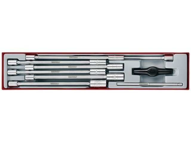 9-elementowy Zestaw bardzo długich kluczy nasadowych 3/8'' z pokrętłem poprzecznym Teng Tools TTxTB09 1