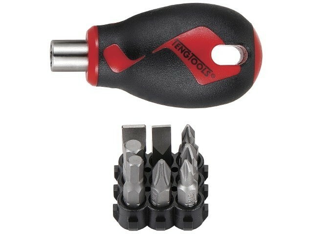Wkrętak krótki Stubby z wymiennymi grotami Teng Tools M908N 1