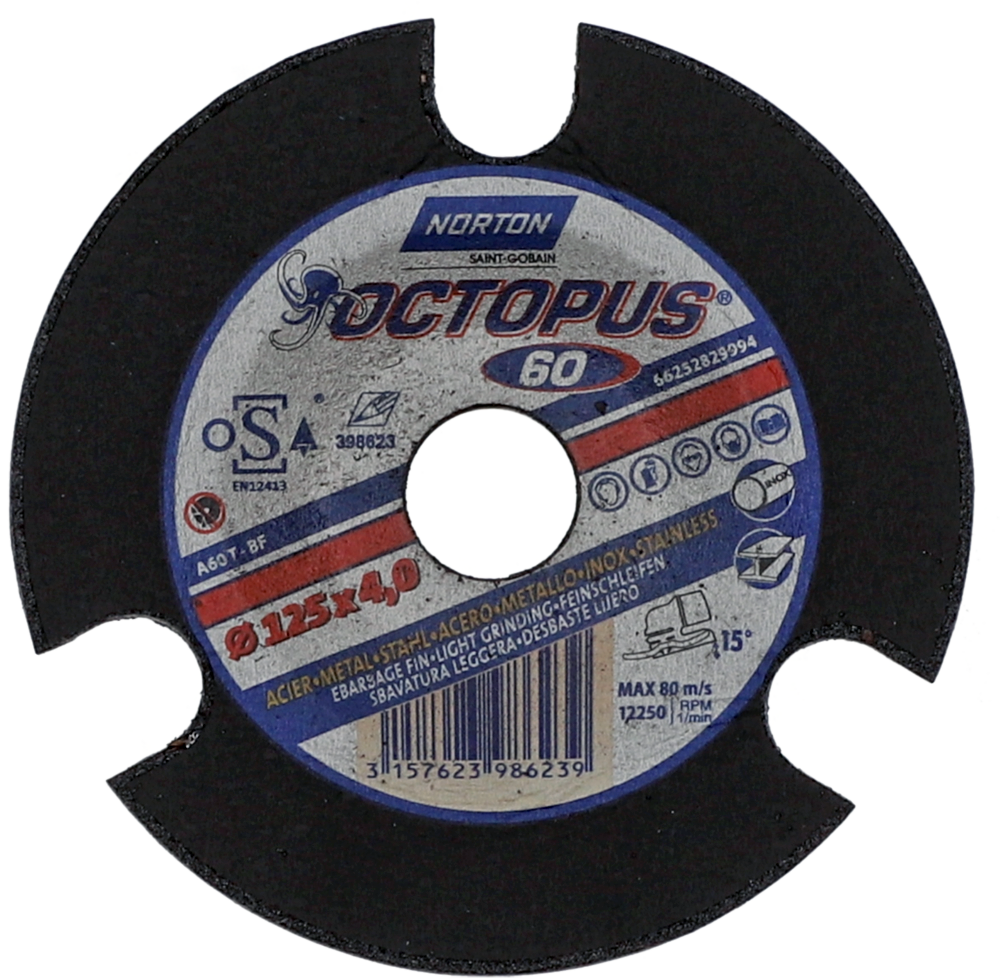 Tarcza do szlifowania metalu 125x4x22,23 Octopus płaska Norton 66252829994 1